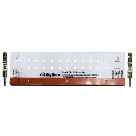 Big Horn Shelf Pin Drilling Jig with 1/4 Inch & 5mm Self Centering Bits 19653